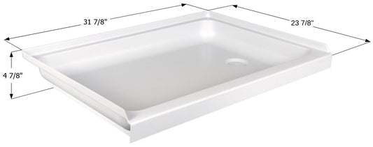 Shower Pan Right Hand Drain 24"x32"