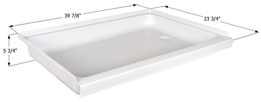 Shower Pan Right Hand Drain 24"x40"