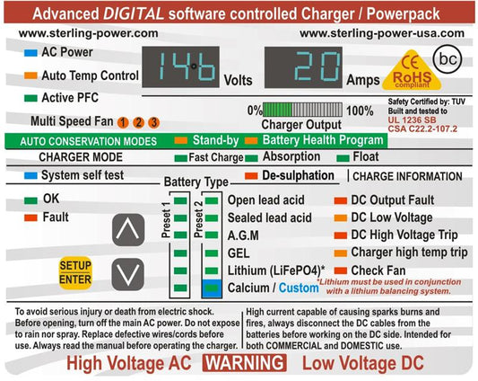 Sterling Power Pro Charge Ultra 12V, 50A Battery Charger